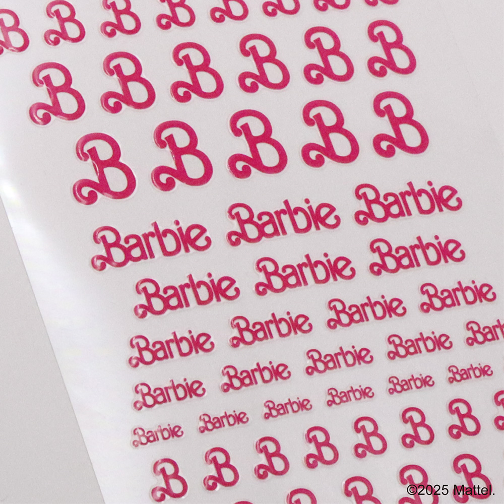 ●Barbie ネイルシール NS02P ビンテージロゴ ピンク