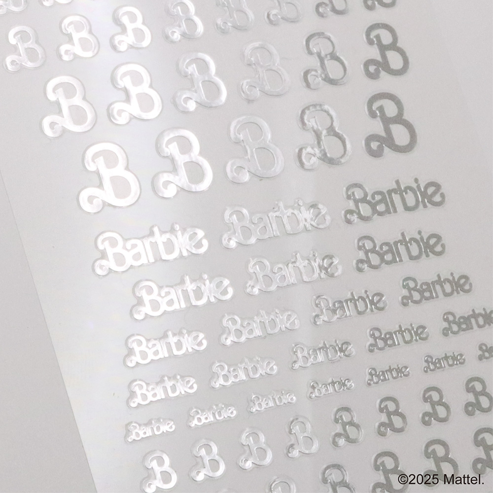 ●Barbie ネイルシール NS02S ビンテージロゴ シルバー