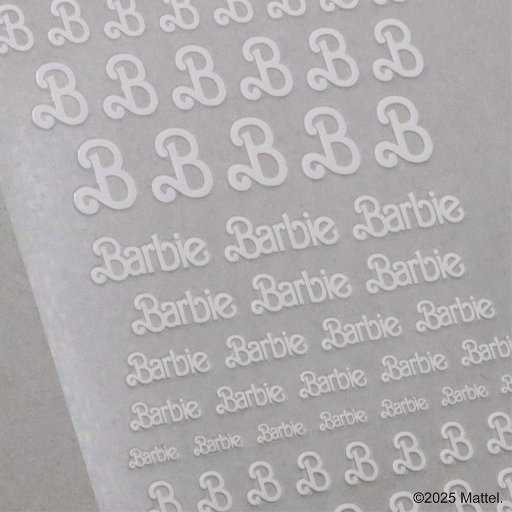 Barbie ネイルシール NS02W ビンテージロゴ ホワイト