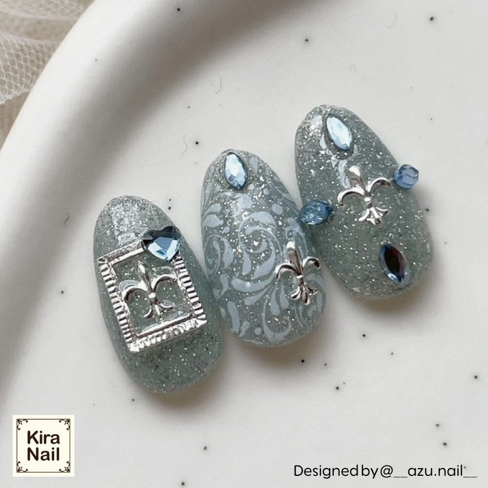 KiraNail リリーエンブレム ウリエル シルバー 6×4mm PA-LIL-USH