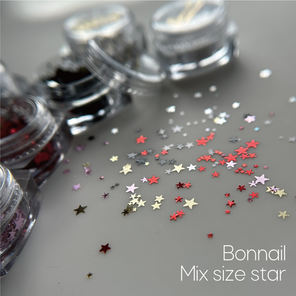 Bonnail ミックスサイズスター ホログラム 1g ピンク