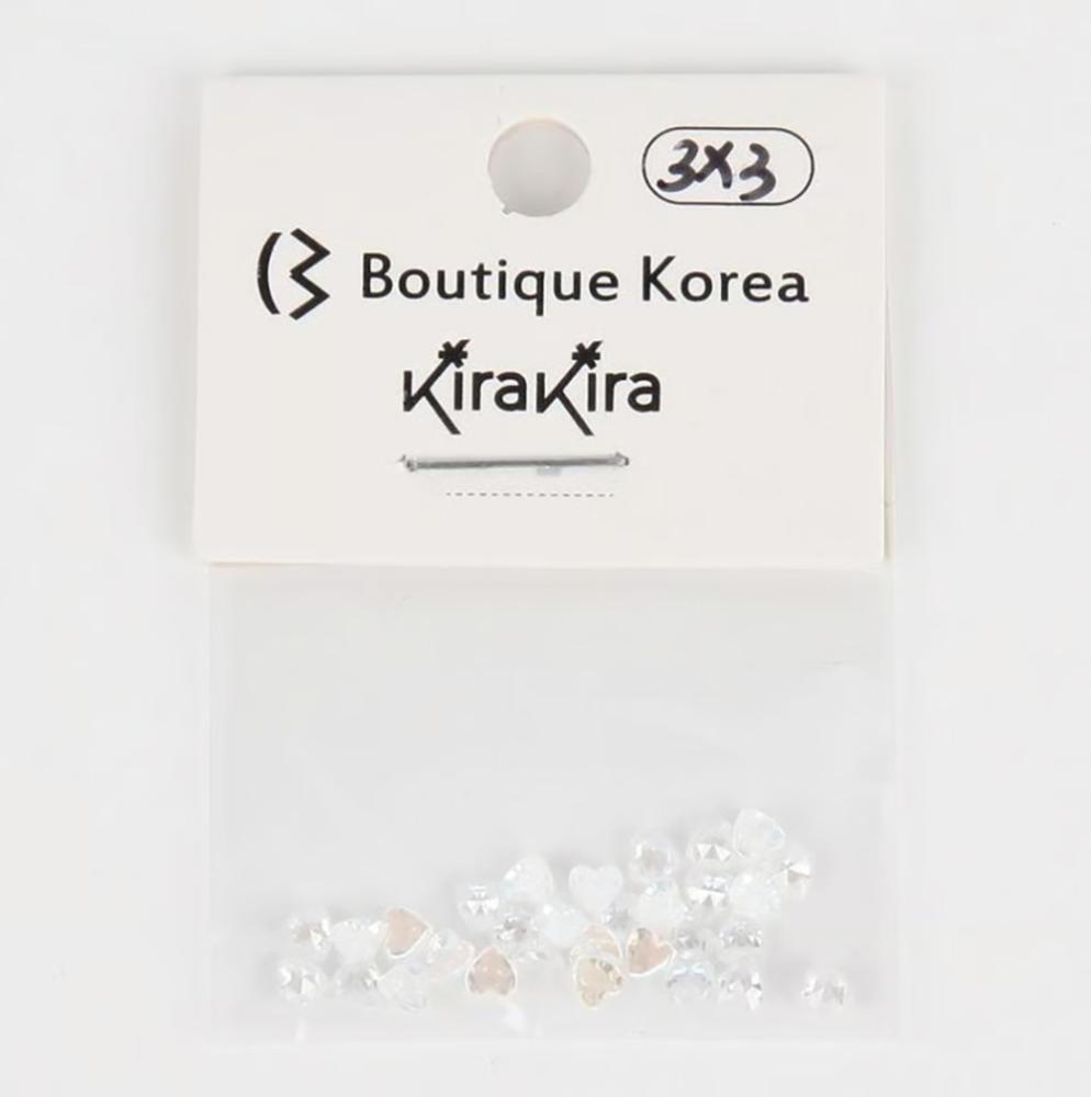 Boutique Korea miniピョンクリアオーロラ 30個 ハート3×3mm Mini-11