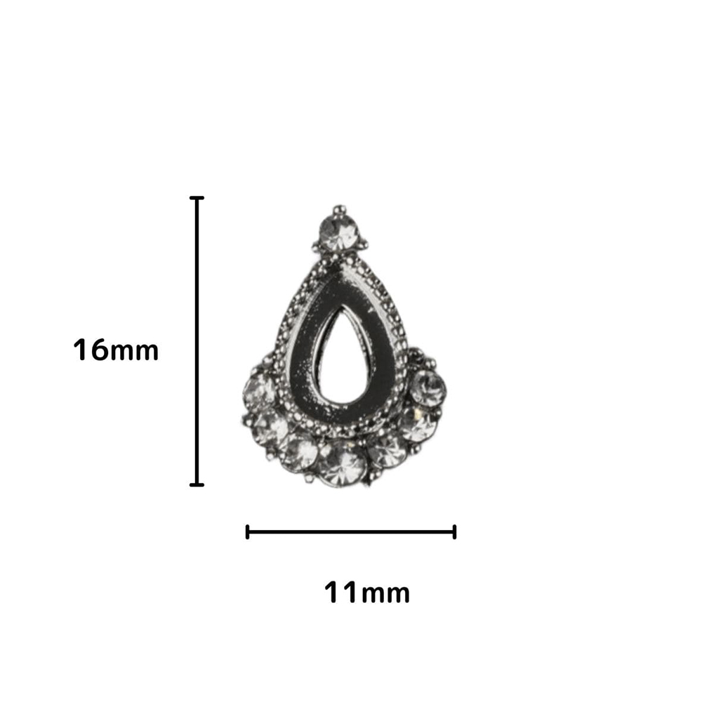 D.nail ビジューチャームコレクション ドロップ シルバー 4P #8421