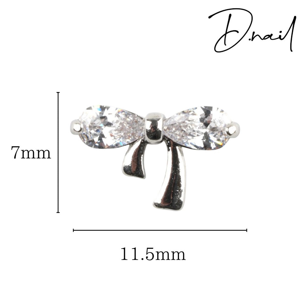 D.nail ジュエリービジューパーツ DS-68 クリスタルリボン 2P #8579