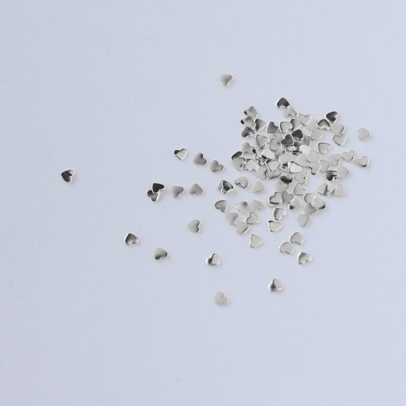 Bonnail フラットスタッズ シルバー ハート 2mm 約100P