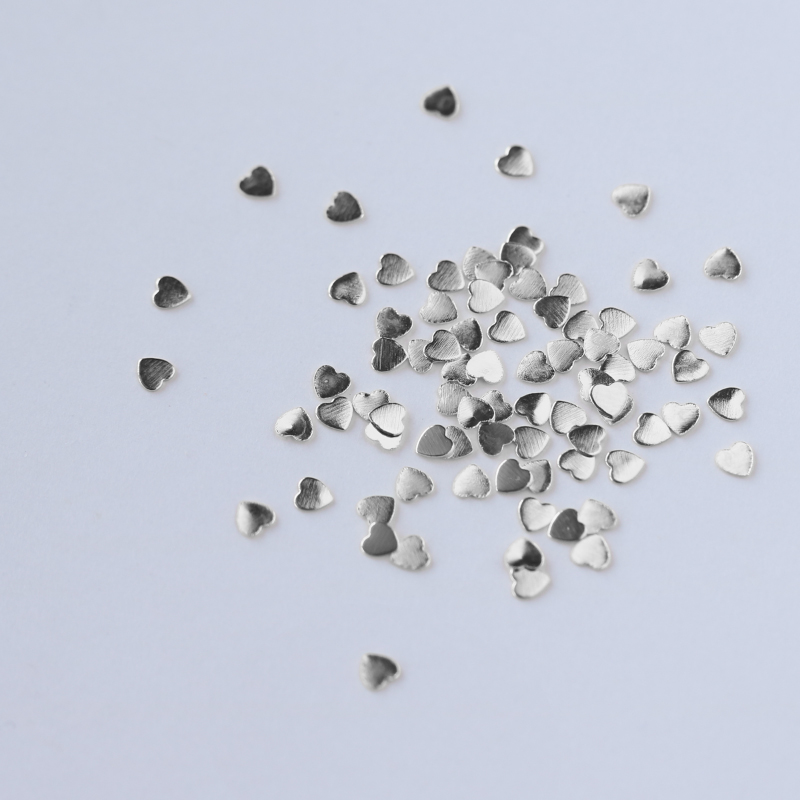 Bonnail フラットスタッズ シルバー ハート 3mm 約80P