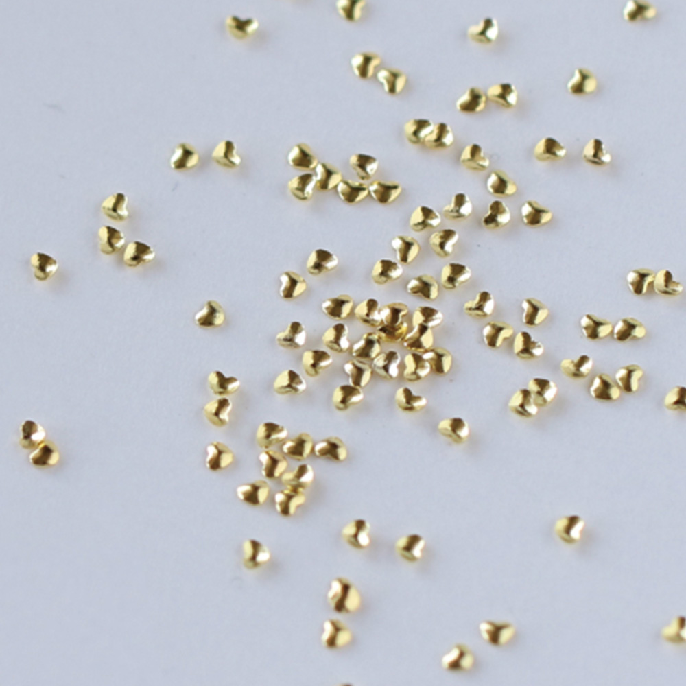 Bonnail プランプスタッズ ゴールド ハート 2mm 約100P