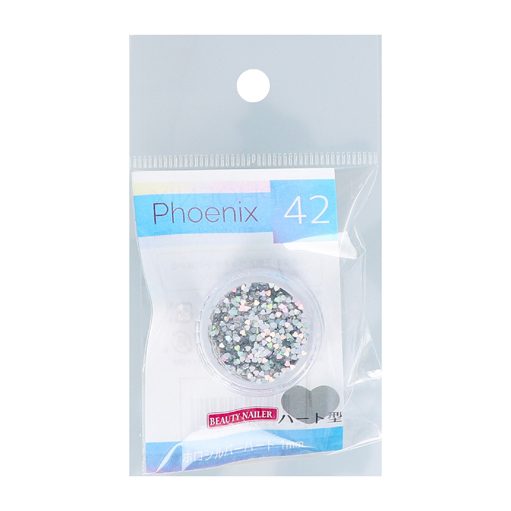 BEAUTY NAILER フェニックスシリーズ ホロシルバー ハート 1mm PHX-42