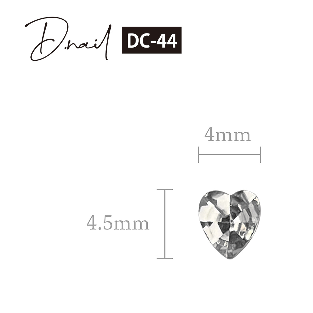 D.nail デコレーションストーン DC-44 4×4.5mm ハート クリア S #6851