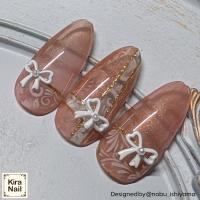 KiraNail リボンフルール ホワイト 6×7.2mm 5個入 PA-RFL-WHI