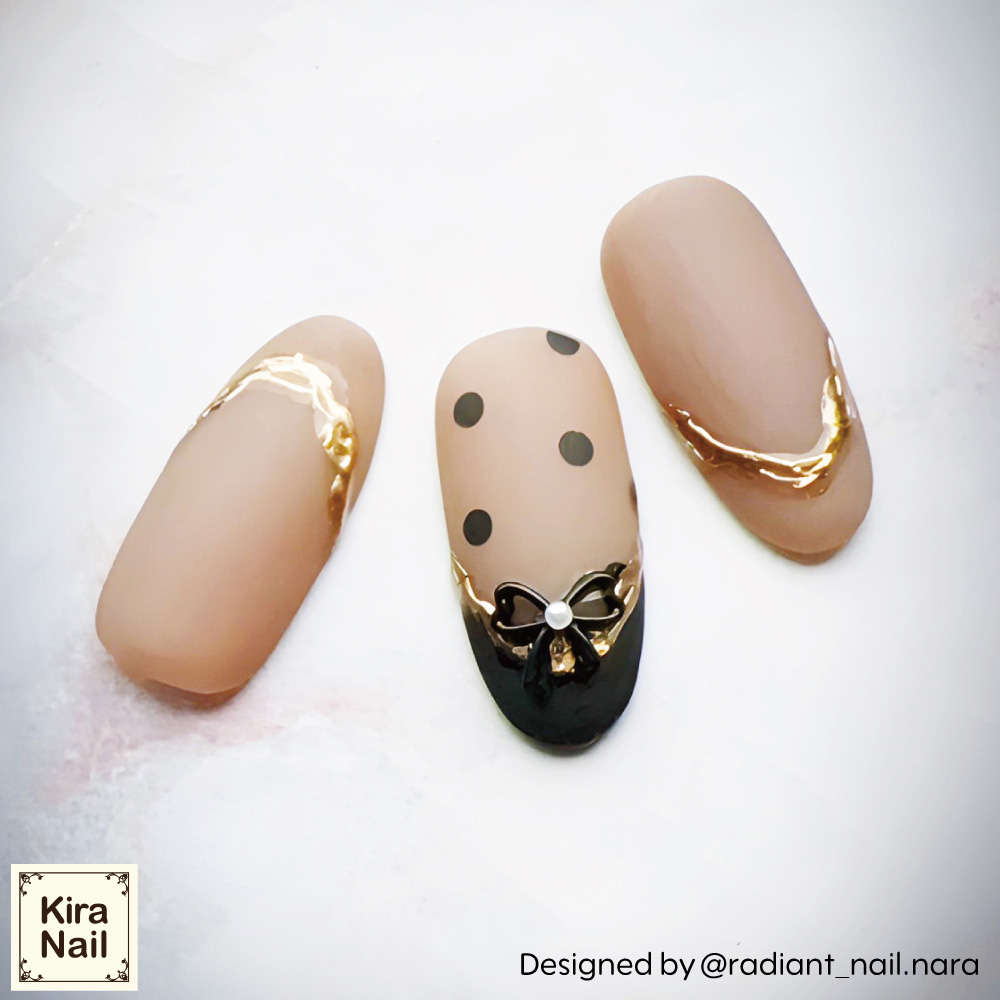 KiraNail リボンフルール ブラック 6×7.2mm 5個入 PA-RFL-BLA