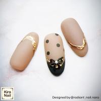 KiraNail リボンフルール ブラック 6×7.2mm 5個入 PA-RFL-BLA