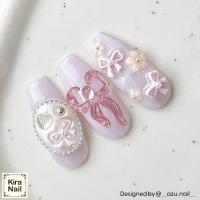 KiraNail リボンフルール ピンク 6×7.2mm 5個入 PA-RFL-PIN