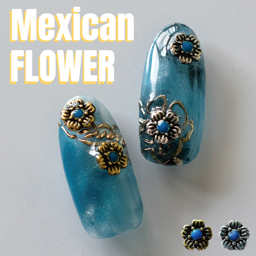 KiraNail メキシカンフラワー ゴールド 5×5mm 5個入 PA-MEF-GOL