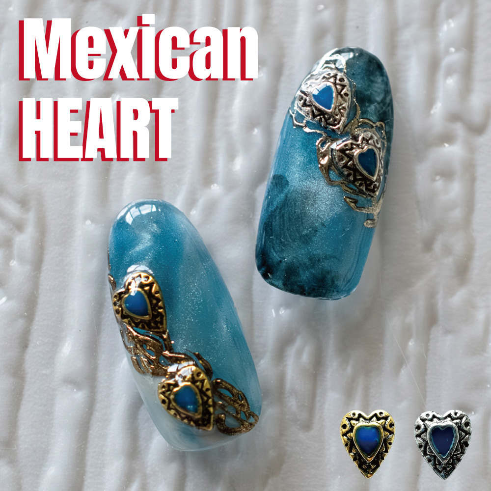 KiraNail メキシカンハート ゴールド 5.9×4.7mm 5個入 PA-MEH-GOL