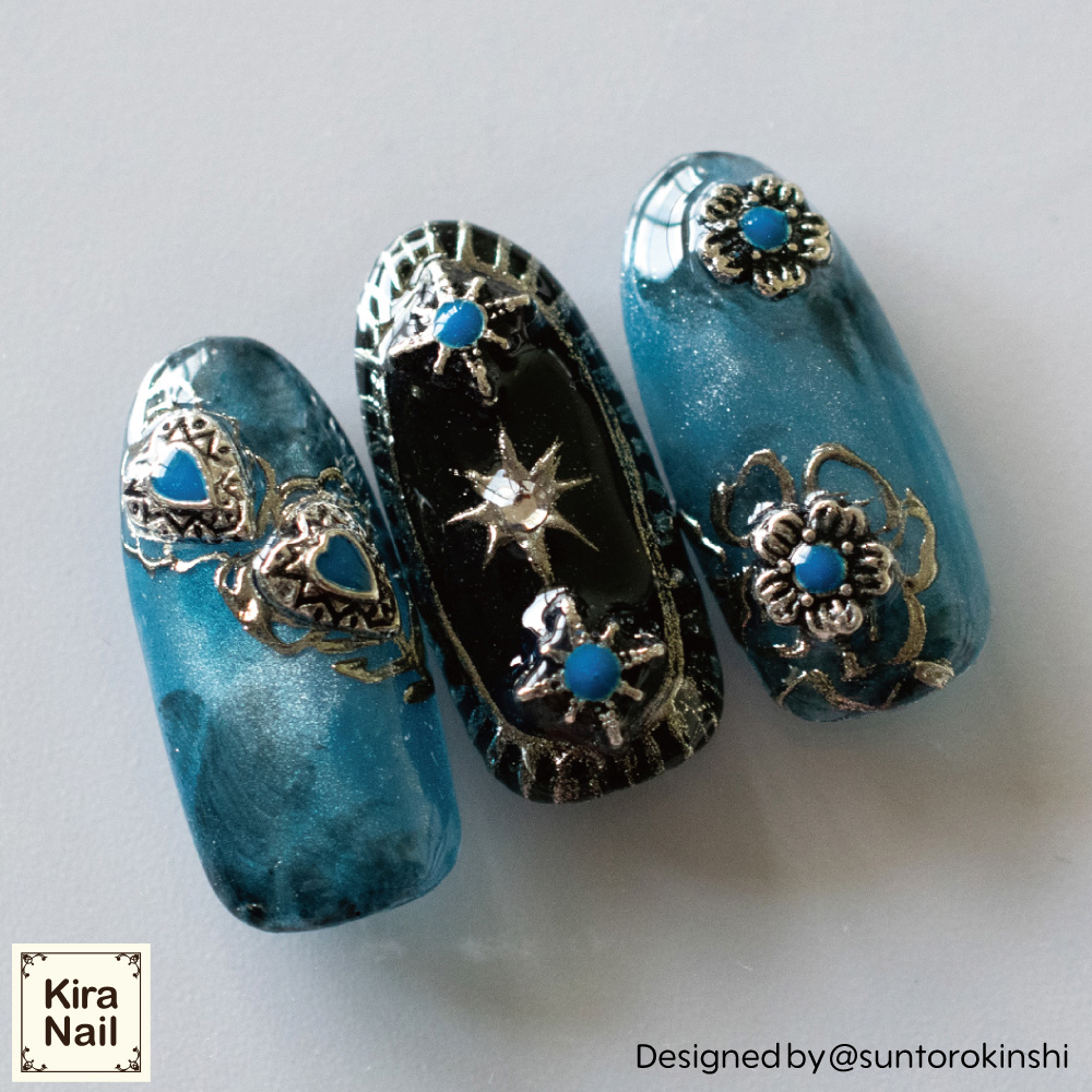 KiraNail メキシカンシャインスター シルバー 6×6mm 5個入 PA-MES-SHI