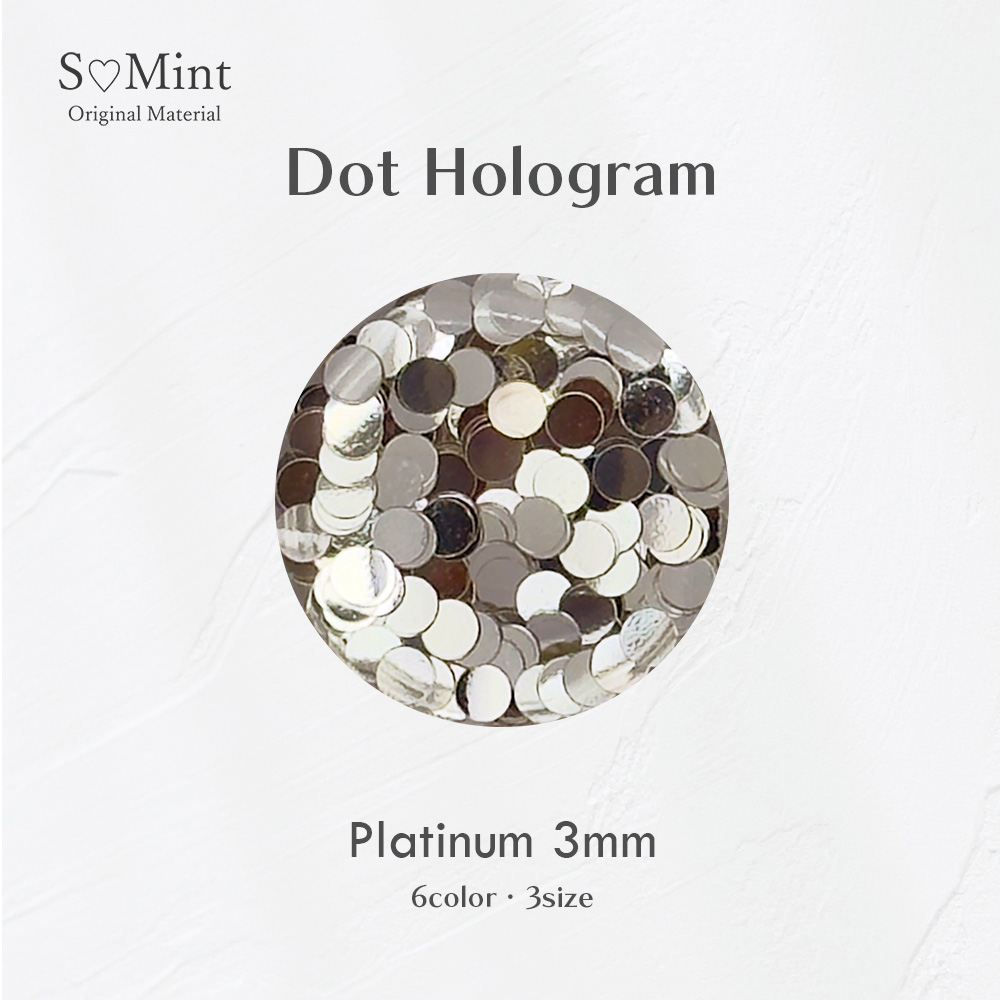 SMint エスミント ドットホログラム 約1g 3 プラチナム 3mm