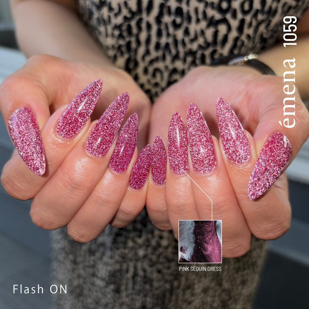 エメナ フラッシュジェル 8g ピンクスパンコールドレス 1059 E-FL1059