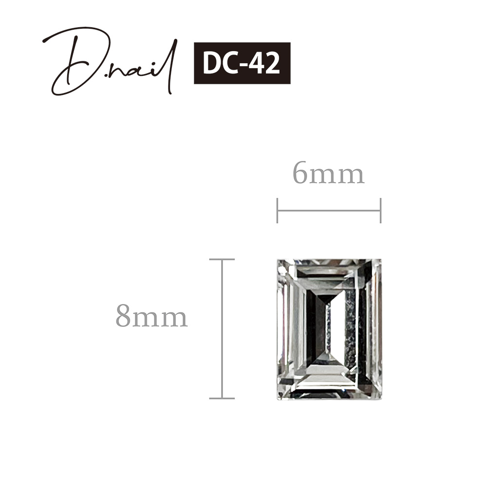 D.nail デコレーションストーン DC-42 8×6mm スクエアクリスタル #6815