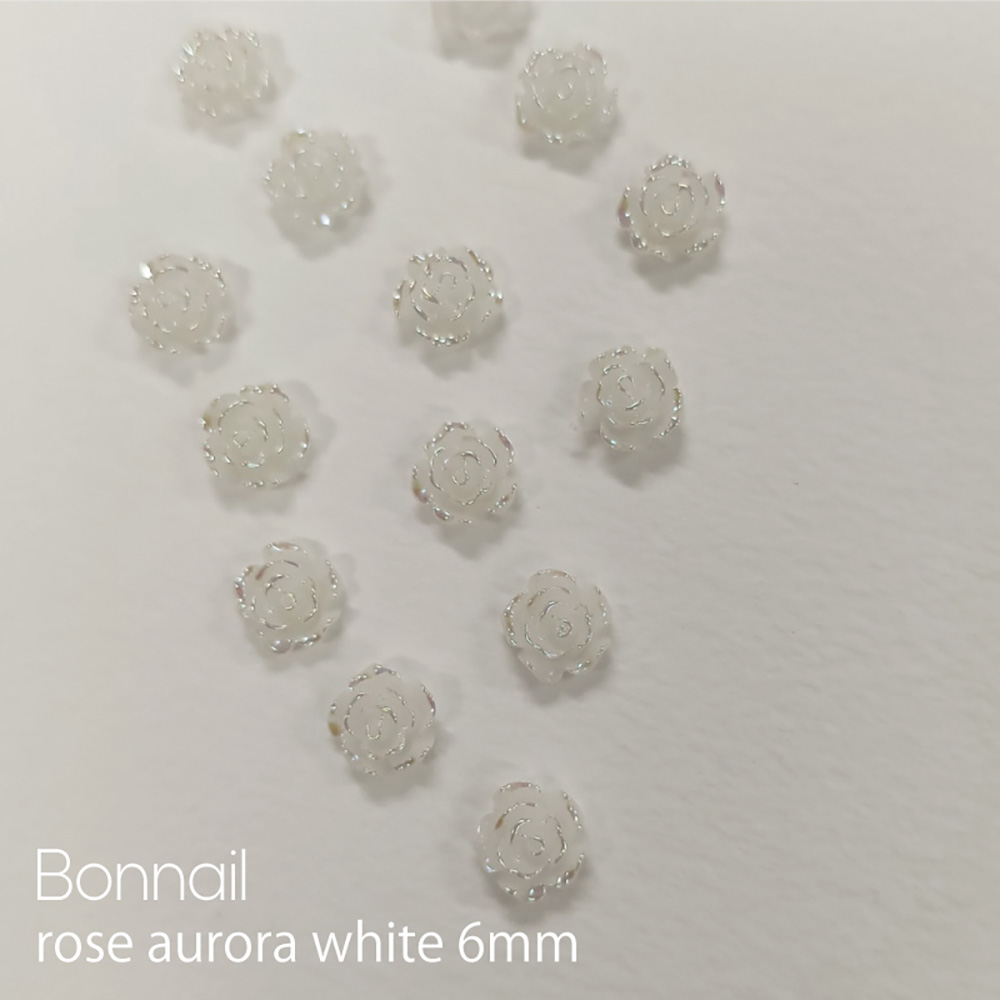 Bonnail ローズ オーロラホワイト 6mm 15pcs