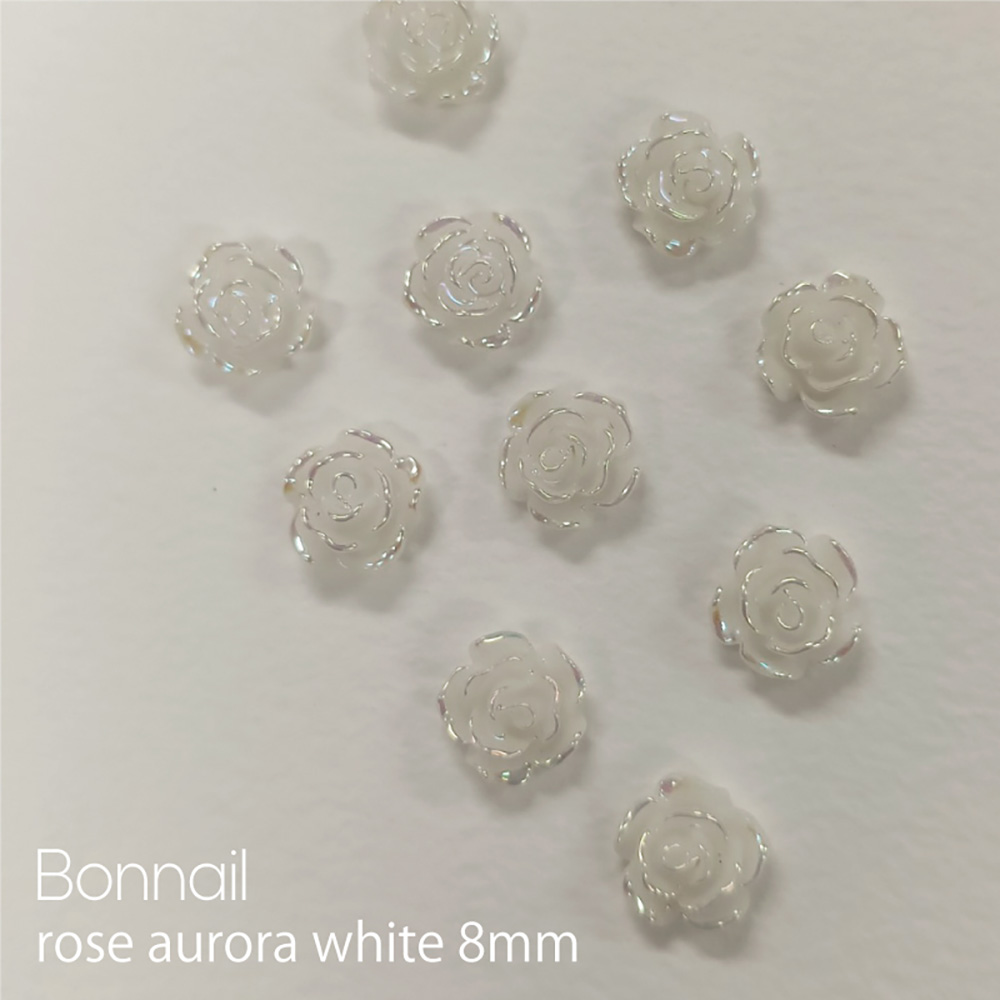 Bonnail ローズ オーロラホワイト 8mm 10pcs