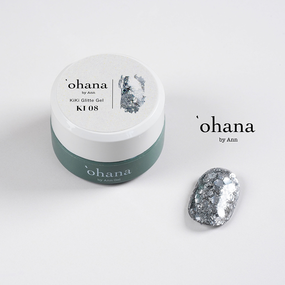 ‘ohana キキグリッタージェル 3g KI08 ブラックシルバーホロ #8659