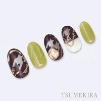 ツメキラ 千鳥格子 グランデ モカ&グレー NN-FKO-005