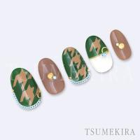 ツメキラ 千鳥格子 グランデ キャメル&ブルー NN-FKO-006