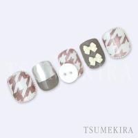 ツメキラ 千鳥格子 グランデ ホワイト&ブラック NN-CDR-008