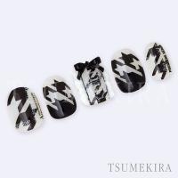 ツメキラ 千鳥格子 グランデ ホワイト&ブラック NN-CDR-008