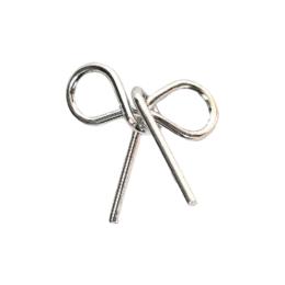 D.nail ワイヤーパーツリボン ピュアシルバーS 7×7.5mm 10P #8675