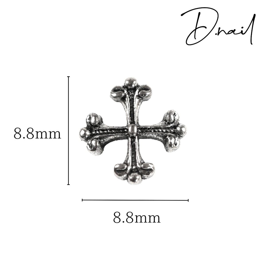 D.nail デコパーツ DBS-02 エッジクロス 8.8×8.8mm 10P #8680