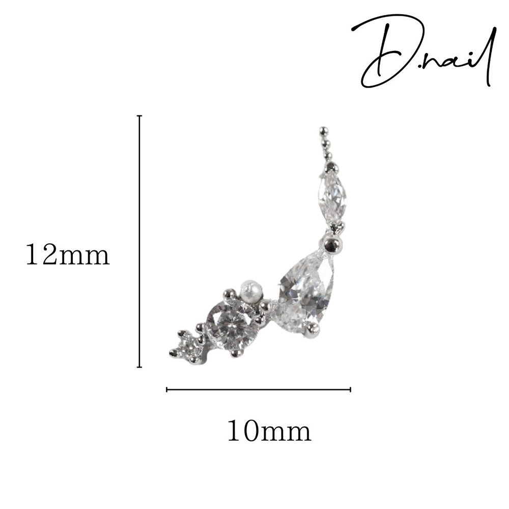 D.nail ジュエリービジューパーツ DS-106 クリスタルライン ドロップハーフ #8603