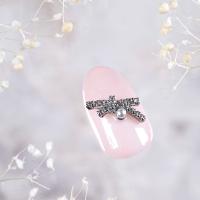 D.nail ジュエリービジューパーツ DS-107 ジュエリーパールリボン 2P #8604
