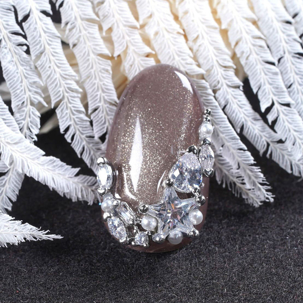 D.nail ジュエリービジューパーツ DS-108 クリスタルライン スター 2P #8605
