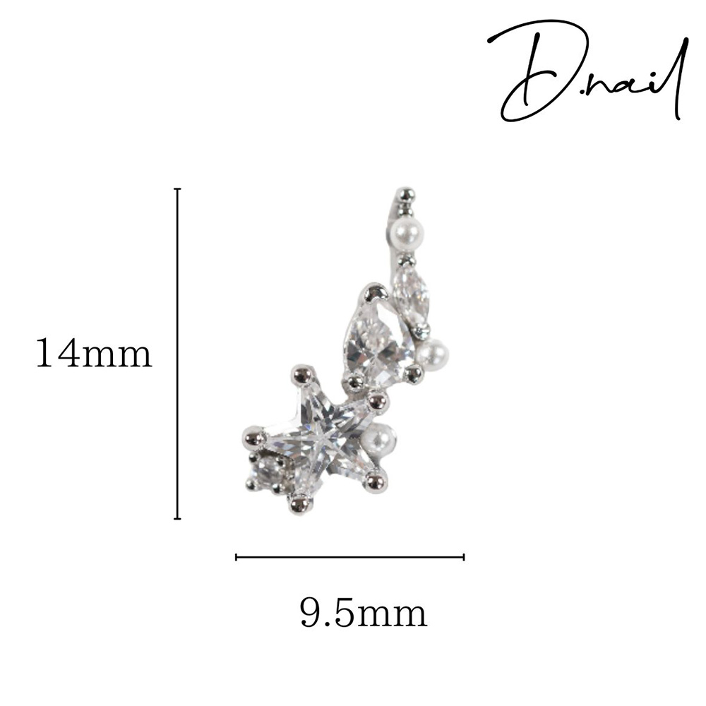D.nail ジュエリービジューパーツ DS-109 クリスタルライン スターハーフ #8636