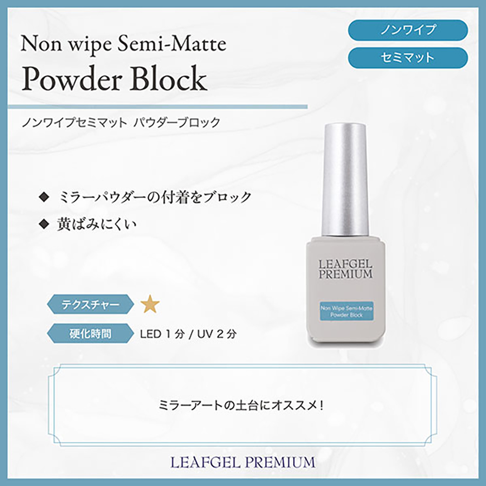 リーフジェルプレミアム ノンワイプセミマット 12g パウダーブロック
