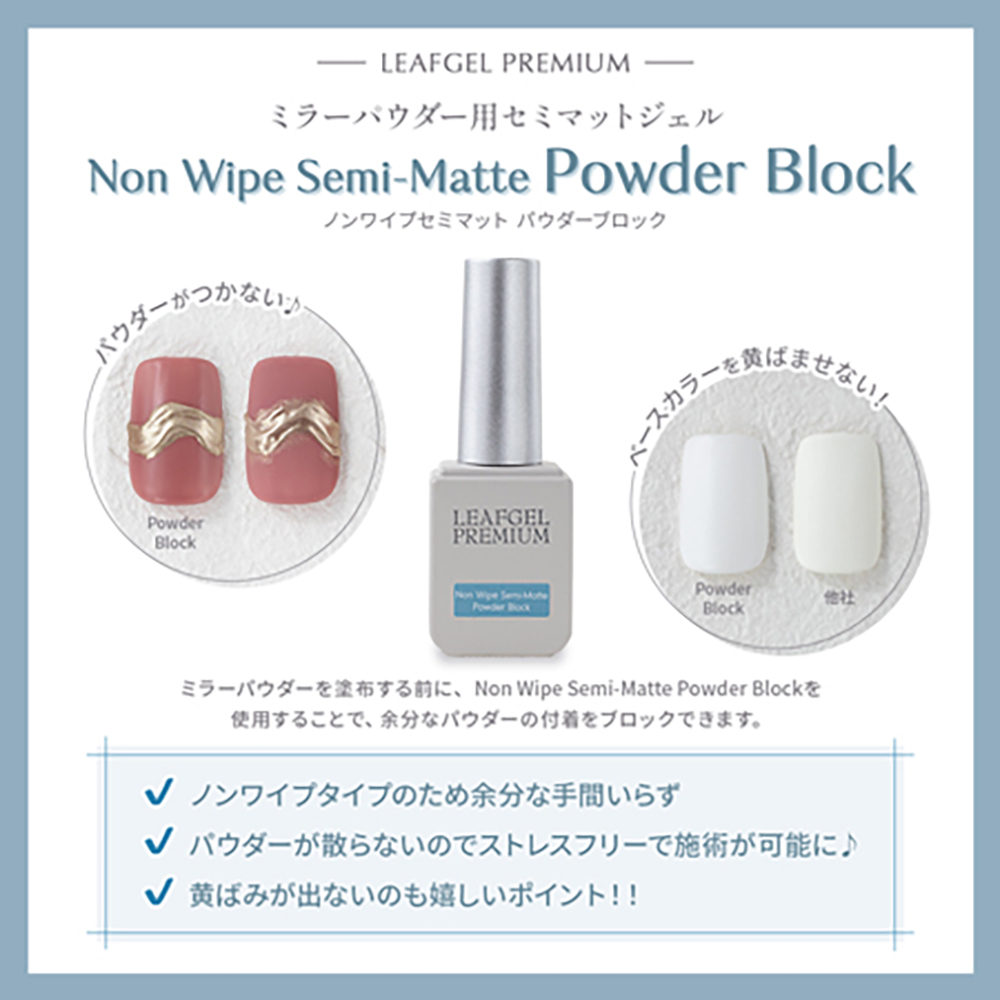 リーフジェルプレミアム ノンワイプセミマット 12g パウダーブロック
