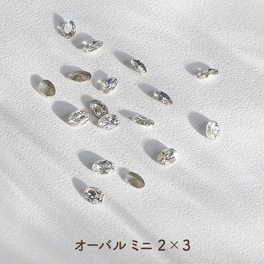‘ohana×DWME ホワイトクリスタル オーバル ミニ 2×3mm 100P #38358