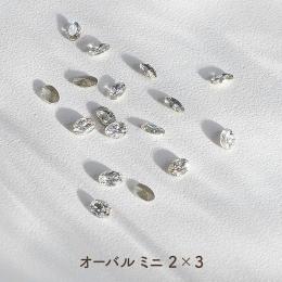 ‘ohana×DWME ホワイトクリスタル オーバル ミニ 2×3mm 100P #38358