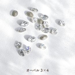 ‘ohana×DWME ホワイトクリスタル オーバル 3×4mm 100P #38359