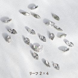‘ohana×DWME ホワイトクリスタル リーフ 2×4mm 100P #38360