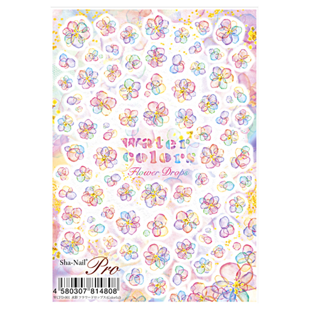 写ネイルPRO 水彩 フラワードロップス カラフル WCFD-001