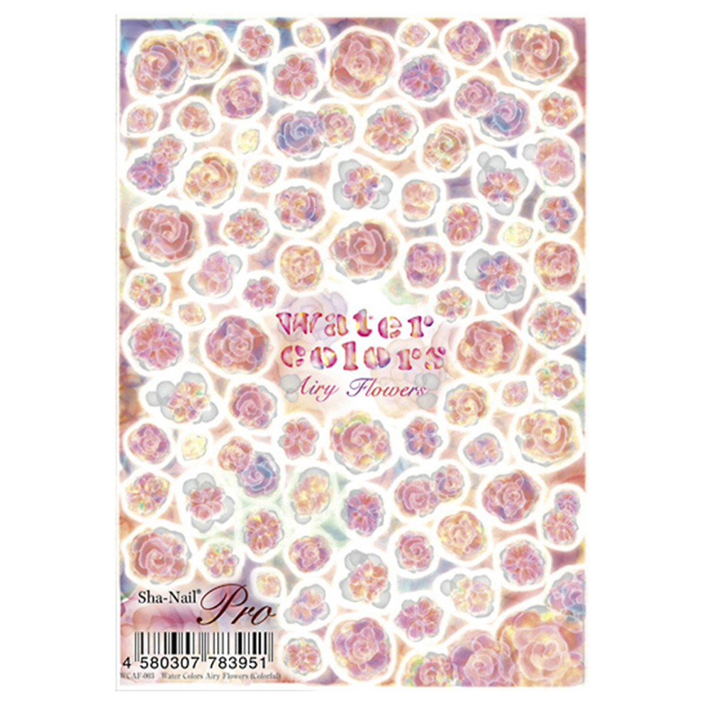 写ネイルPRO 水彩 エアリーフラワー カラフル WCAF-003