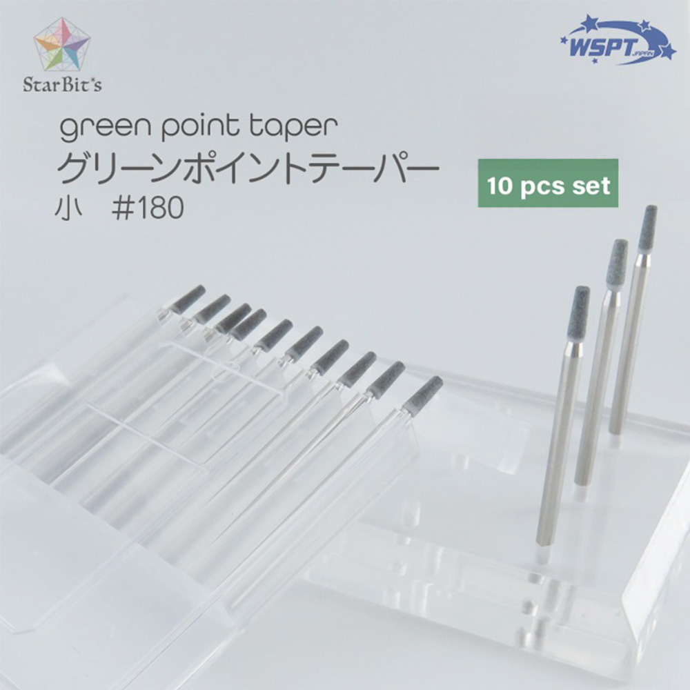 WSPT JAPAN グリーンポイントテーパー 小 #180 10本セット 砥石ビット