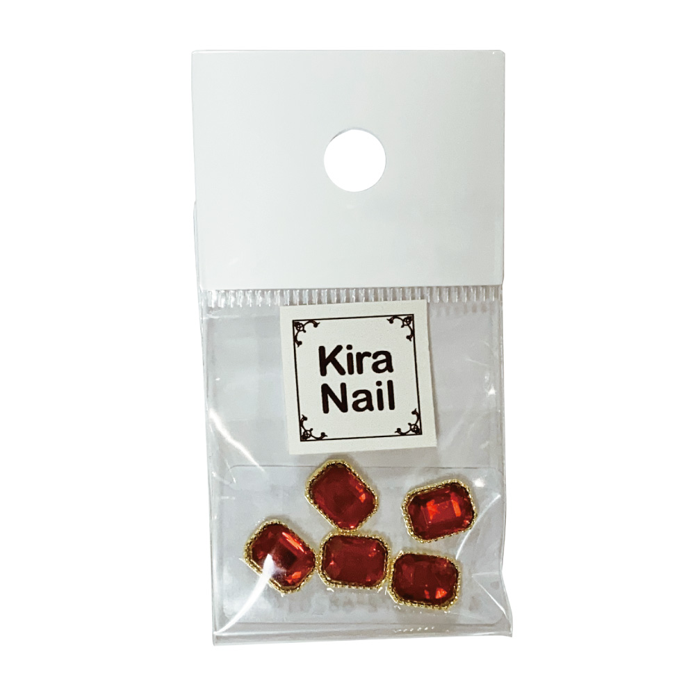 KiraNail スクエアビジュー ポテンザ レッド 5個入 PA-SBP-RED