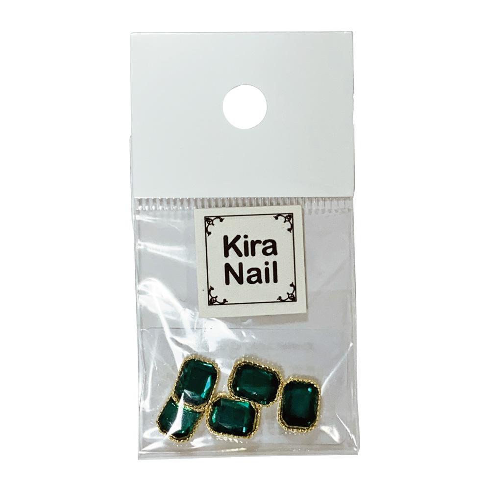 KiraNail スクエアビジュー ポテンザ グリーン 5個入 PA-SBP-GRE