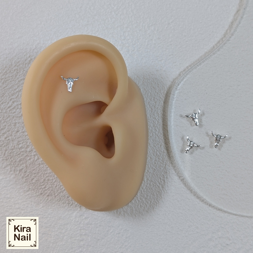 KiraNail バッファロー シルバー 10個入り 6×6mm PA-BUF-SIL