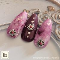 KiraNail メキシカンマーガレット シルバーレッド 5個入 PA-MMA-SRE