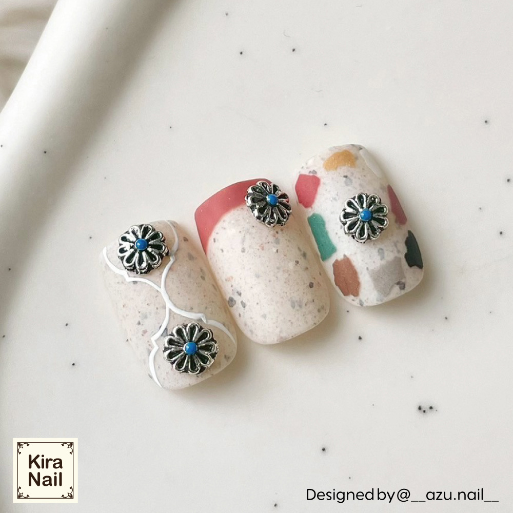 KiraNail メキシカンマーガレット シルバーブルー 5個入 PA-MMA-SBL